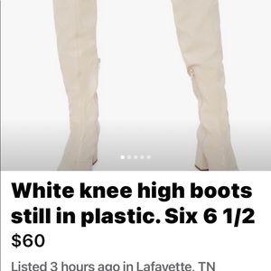 Really gorgeous white boots never worn. Great deal. Awesome boots.